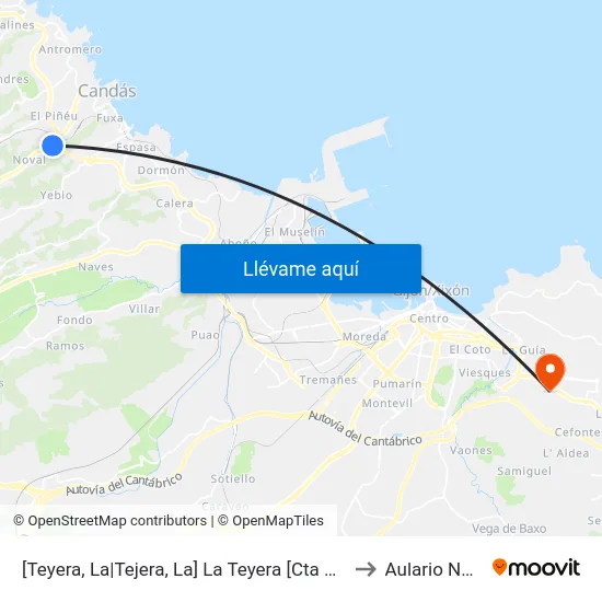 [Teyera, La|Tejera, La]  La Teyera [Cta 02779] to Aulario Norte map