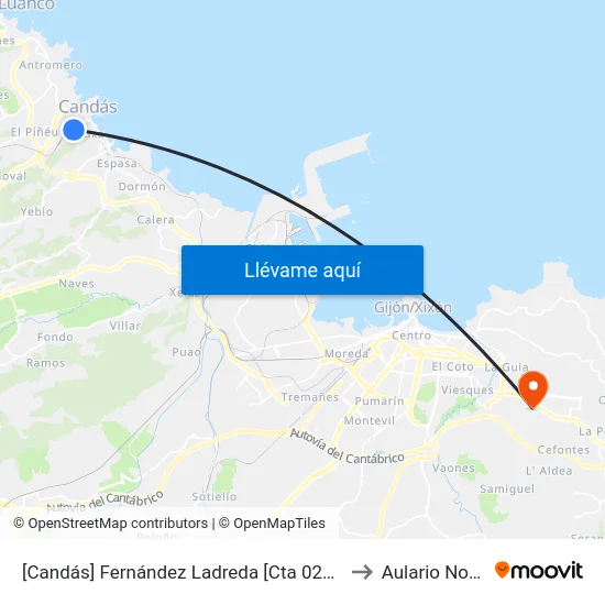 [Candás]  Fernández Ladreda [Cta 02780] to Aulario Norte map