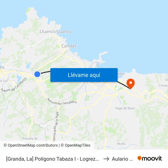 [Granda, La]  Polígono Tabaza I - Logrezana [Cta 02825] to Aulario Norte map