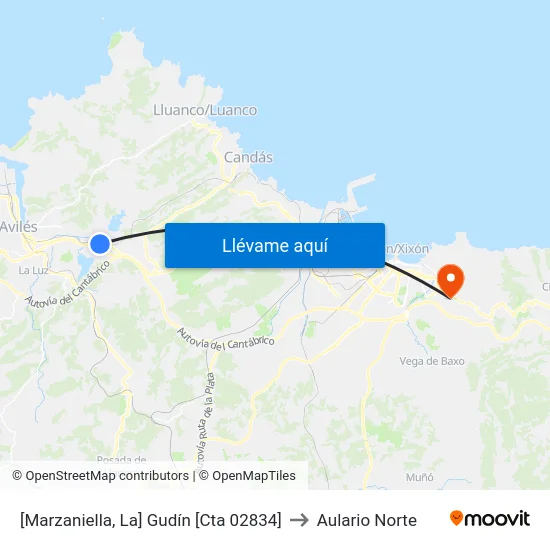 [Marzaniella, La]  Gudín [Cta 02834] to Aulario Norte map