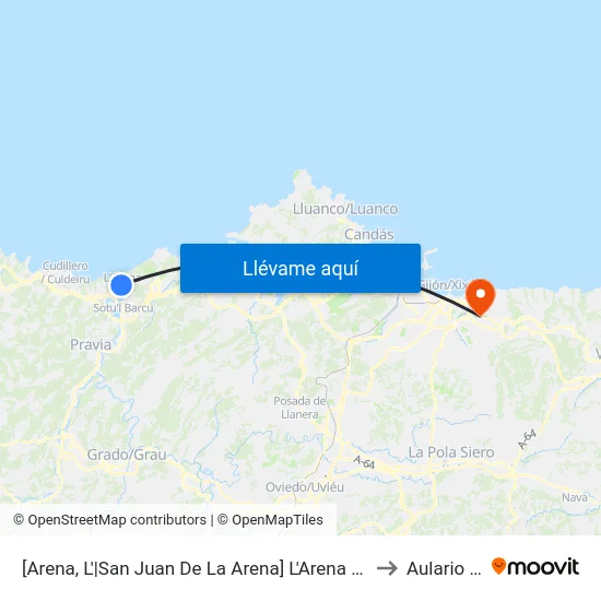 [Arena, L'|San Juan De La Arena]  L'Arena - El Pico [Cta 02919] to Aulario Norte map