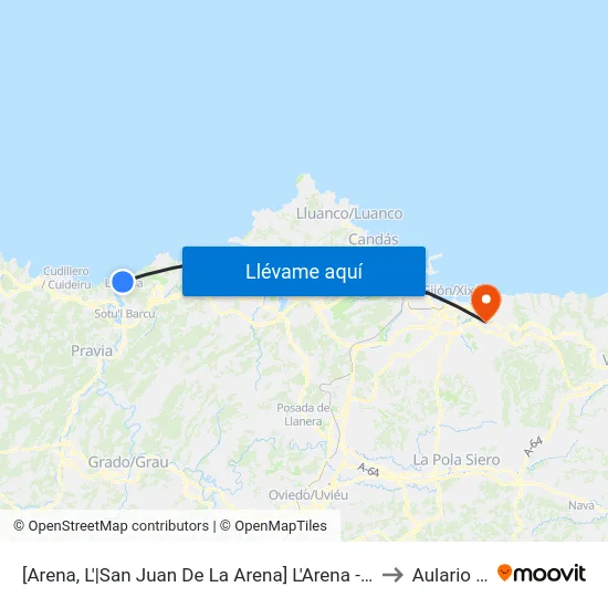[Arena, L'|San Juan De La Arena]  L'Arena - El Muro [Cta 02923] to Aulario Norte map