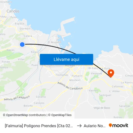 [Falmuria]  Polígono Prendes [Cta 02957] to Aulario Norte map