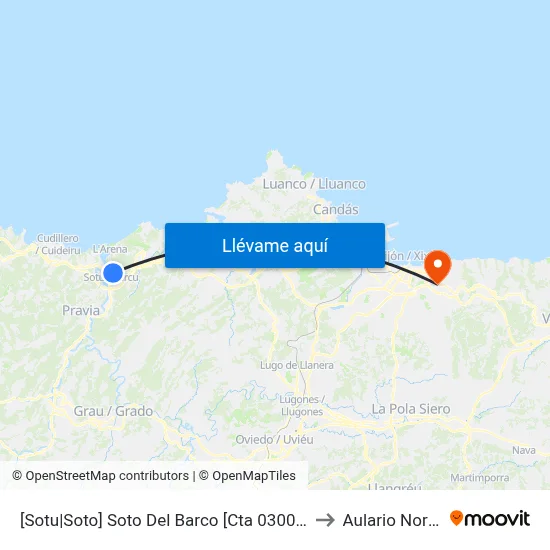 [Sotu|Soto]  Soto Del Barco [Cta 03007] to Aulario Norte map