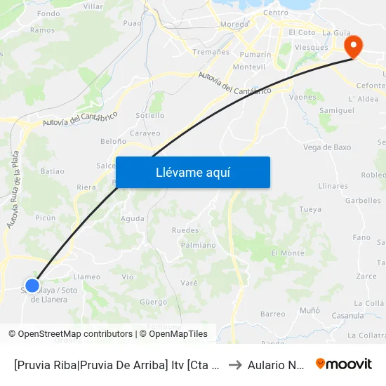 [Pruvia Riba|Pruvia De Arriba]  Itv [Cta 03059] to Aulario Norte map