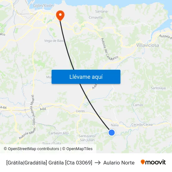[Grátila|Gradátila]  Grátila [Cta 03069] to Aulario Norte map