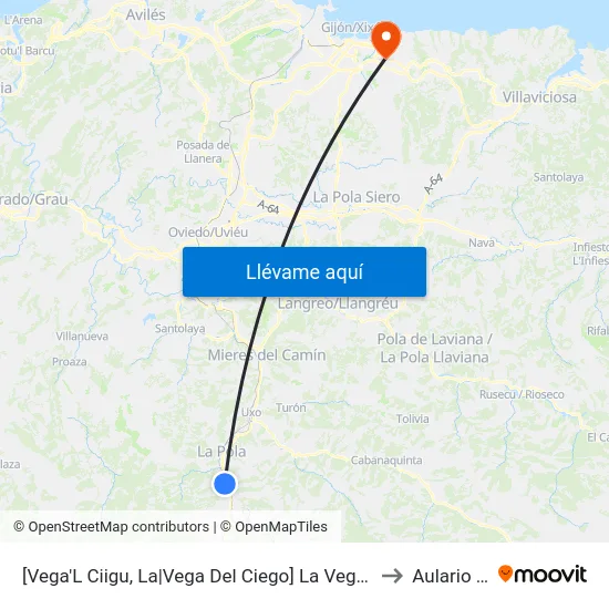[Vega'L Ciigu, La|Vega Del Ciego]  La Vega'L Ciigu [Cta 03171] to Aulario Norte map