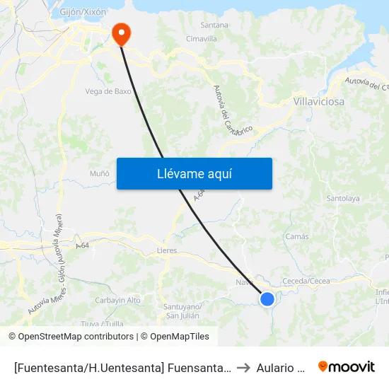 [Fuentesanta/H.Uentesanta]  Fuensanta [Cta 03180] to Aulario Norte map