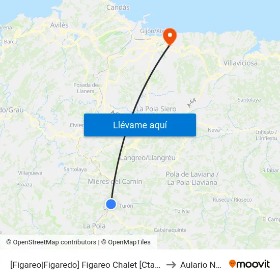[Figareo|Figaredo]  Figareo Chalet [Cta 03212] to Aulario Norte map