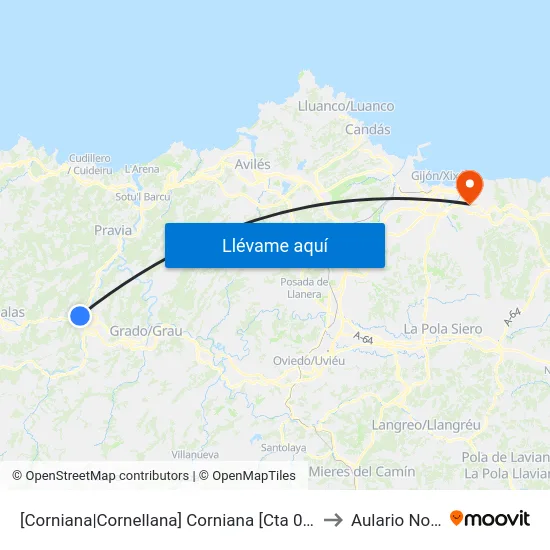 [Corniana|Cornellana]  Corniana [Cta 03244] to Aulario Norte map
