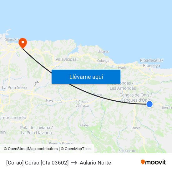 [Corao]  Corao [Cta 03602] to Aulario Norte map
