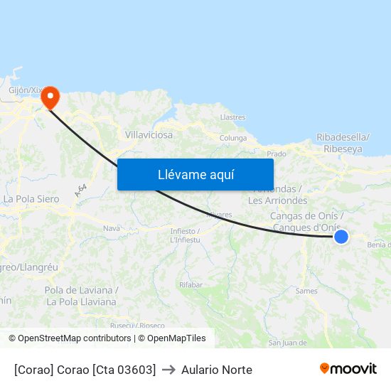[Corao]  Corao [Cta 03603] to Aulario Norte map