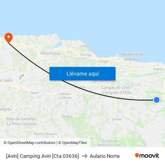 [Avín]  Camping Avín [Cta 03636] to Aulario Norte map