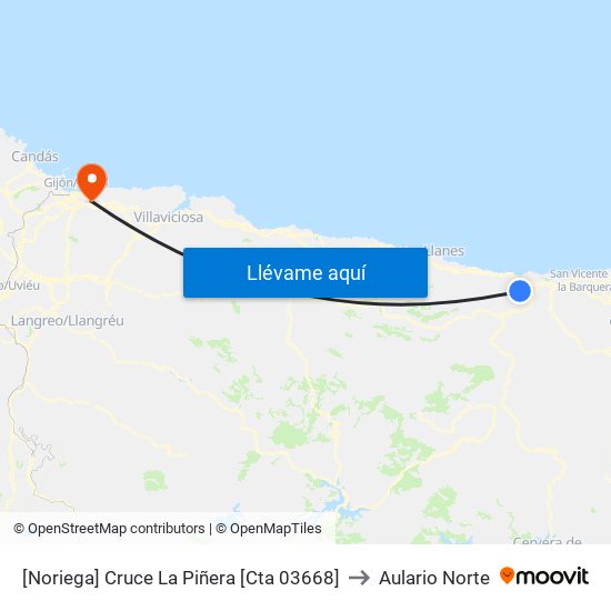 [Noriega]  Cruce La Piñera [Cta 03668] to Aulario Norte map