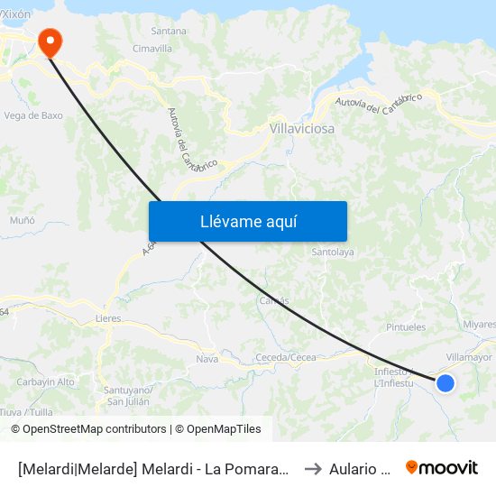 [Melardi|Melarde]  Melardi - La Pomarada [Cta 03744] to Aulario Norte map