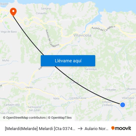 [Melardi|Melarde]  Melardi [Cta 03746] to Aulario Norte map