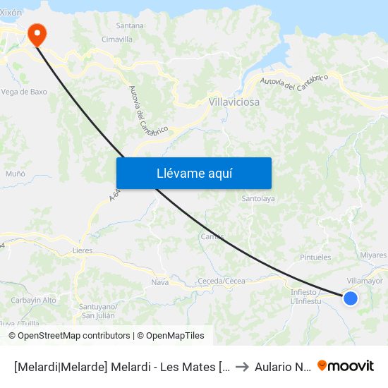 [Melardi|Melarde]  Melardi - Les Mates [Cta 03748] to Aulario Norte map