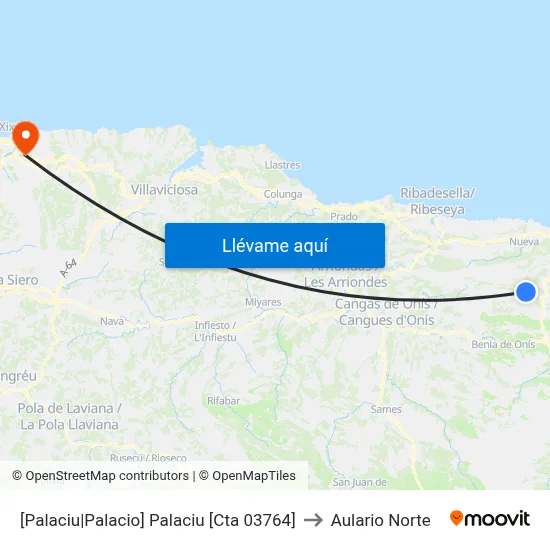 [Palaciu|Palacio]  Palaciu [Cta 03764] to Aulario Norte map