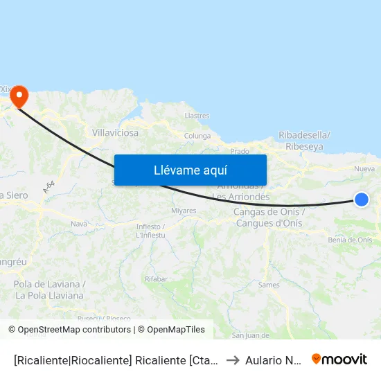 [Ricaliente|Riocaliente]  Ricaliente [Cta 03772] to Aulario Norte map