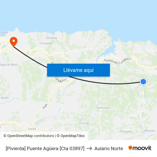 [Pivierda]  Puente Agüera [Cta 03897] to Aulario Norte map