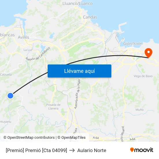 [Premió]  Premió [Cta 04099] to Aulario Norte map