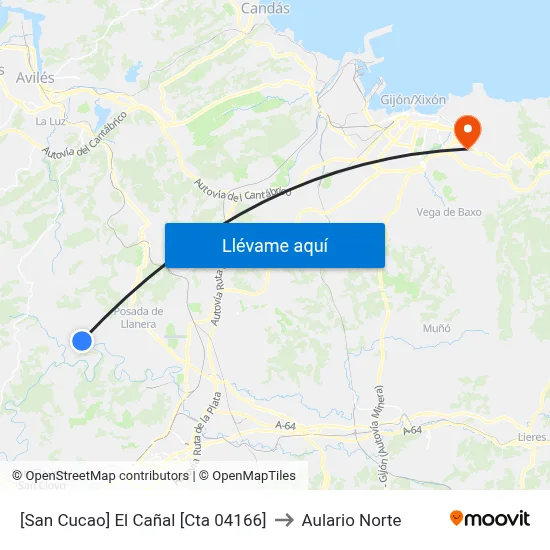 [San Cucao]  El Cañal [Cta 04166] to Aulario Norte map