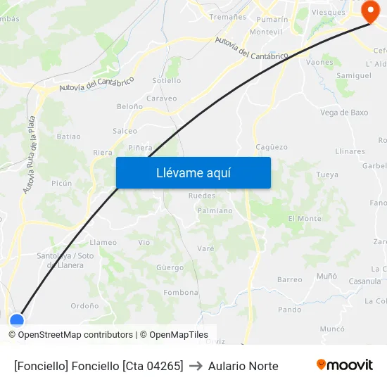 [Fonciello]  Fonciello [Cta 04265] to Aulario Norte map