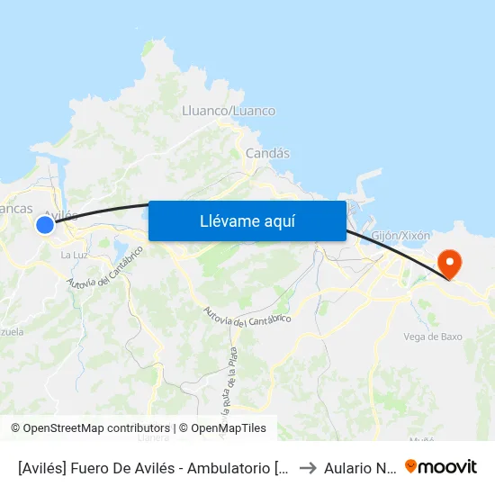 [Avilés]  Fuero De Avilés - Ambulatorio [Cta 04382] to Aulario Norte map