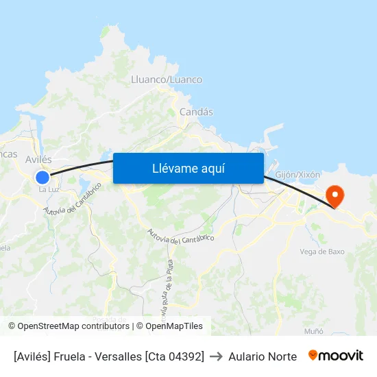 [Avilés]  Fruela - Versalles [Cta 04392] to Aulario Norte map