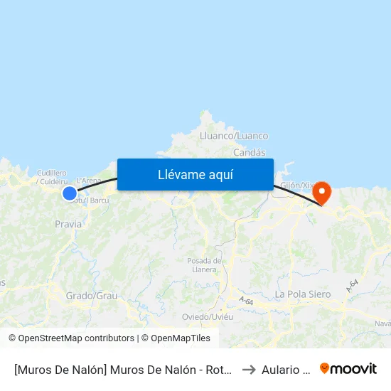 [Muros De Nalón]  Muros De Nalón - Rotonda [Cta 05143] to Aulario Norte map