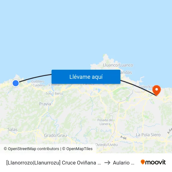 [Llanorrozo|Llanurrozu]  Cruce Oviñana [Cta 05171] to Aulario Norte map