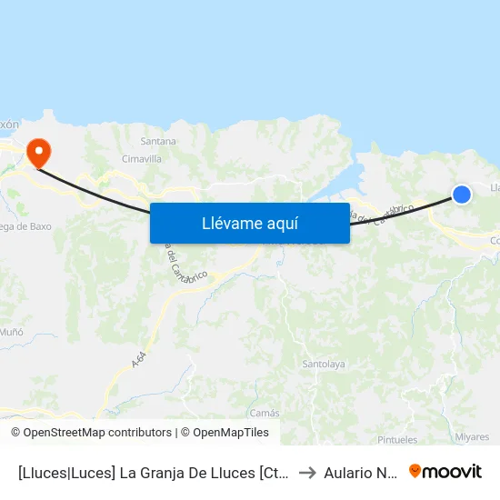 [Lluces|Luces]  La Granja De Lluces [Cta 05192] to Aulario Norte map