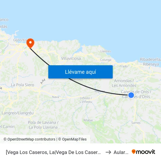 [Vega Los Caseros, La|Vega De Los Caseros, La]  Vega De Los Caseros [Cta 05433] to Aulario Norte map