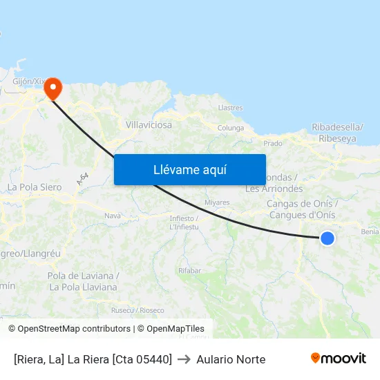 [Riera, La]  La Riera [Cta 05440] to Aulario Norte map