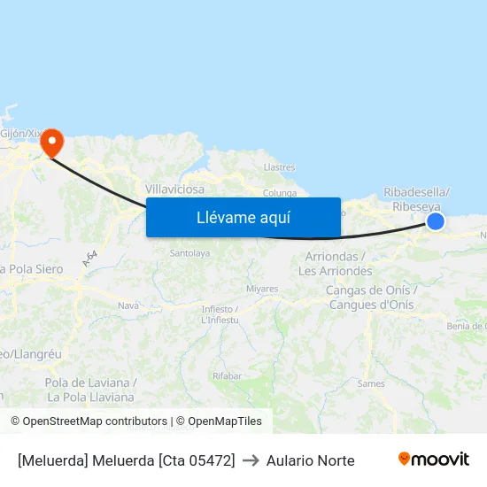 [Meluerda]  Meluerda [Cta 05472] to Aulario Norte map