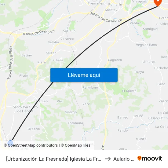 [Urbanización La Fresneda]  Iglesia La Fresneda [Cta 05494] to Aulario Norte map