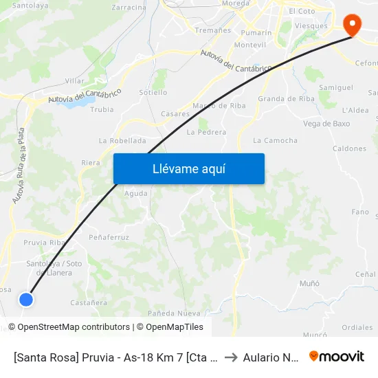 [Santa Rosa]  Pruvia - As-18 Km 7 [Cta 05509] to Aulario Norte map