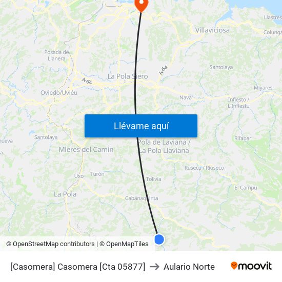 [Casomera]  Casomera [Cta 05877] to Aulario Norte map