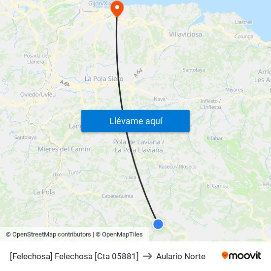 [Felechosa]  Felechosa [Cta 05881] to Aulario Norte map