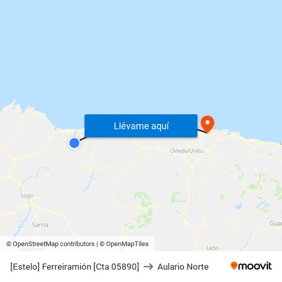 [Estelo]  Ferreiramión [Cta 05890] to Aulario Norte map
