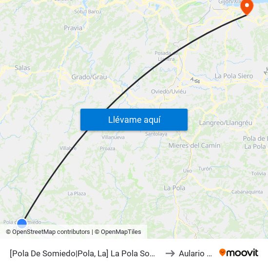 [Pola De Somiedo|Pola, La]  La Pola Somiedo [Cta 5976] to Aulario Norte map