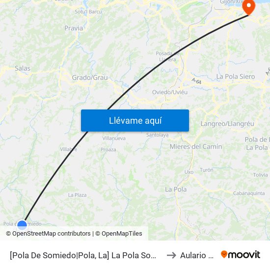[Pola De Somiedo|Pola, La]  La Pola Somiedo [Cta 5977] to Aulario Norte map