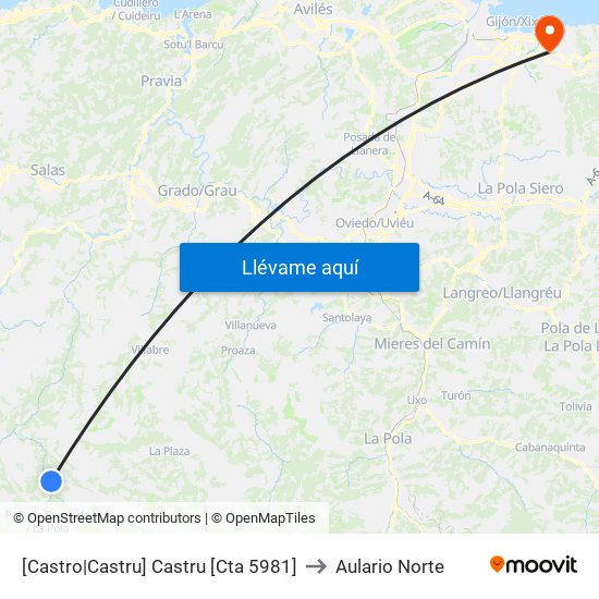 [Castro|Castru]  Castru [Cta 5981] to Aulario Norte map