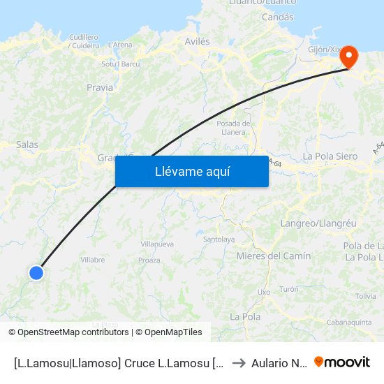 [L.Lamosu|Llamoso]  Cruce L.Lamosu [Cta 06003] to Aulario Norte map