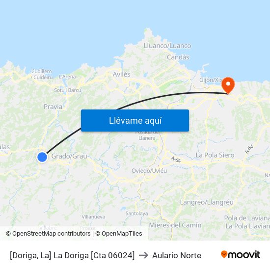 [Doriga, La]  La Doriga [Cta 06024] to Aulario Norte map