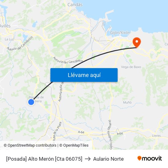 [Posada]  Alto Merón [Cta 06075] to Aulario Norte map