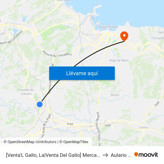 [Venta'L Gallo, La|Venta Del Gallo]  Mercasturias [Cta 06079] to Aulario Norte map