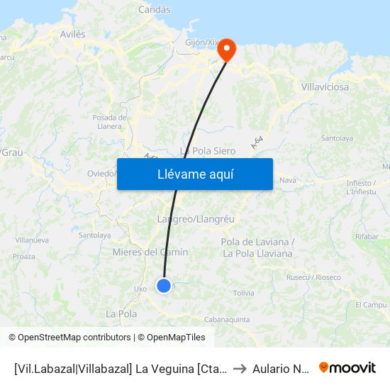 [Vil.Labazal|Villabazal]  La Veguina [Cta 06131] to Aulario Norte map