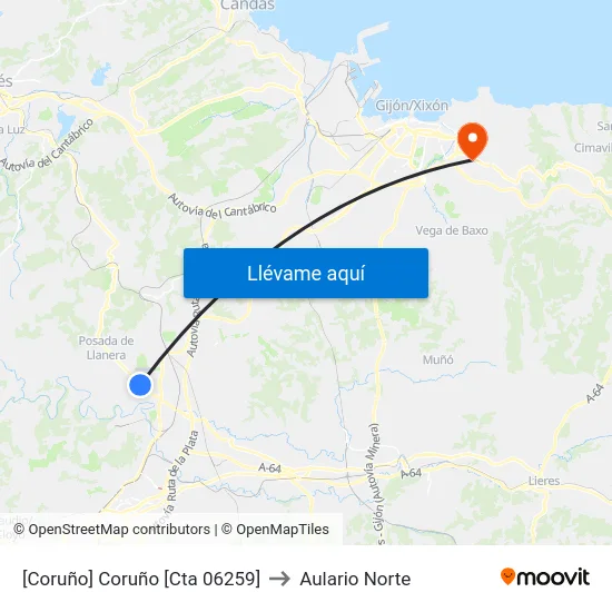 [Coruño]  Coruño [Cta 06259] to Aulario Norte map