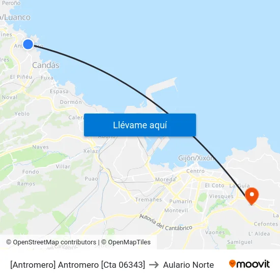 [Antromero]  Antromero [Cta 06343] to Aulario Norte map
